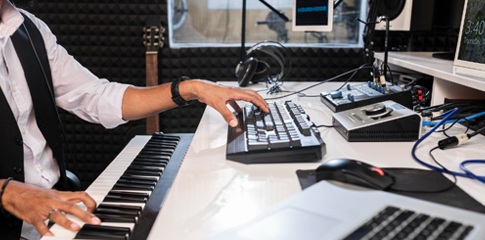 Sound recording studio in Punjab at Elahi Music Studio with professional audio recording and vocal production setup